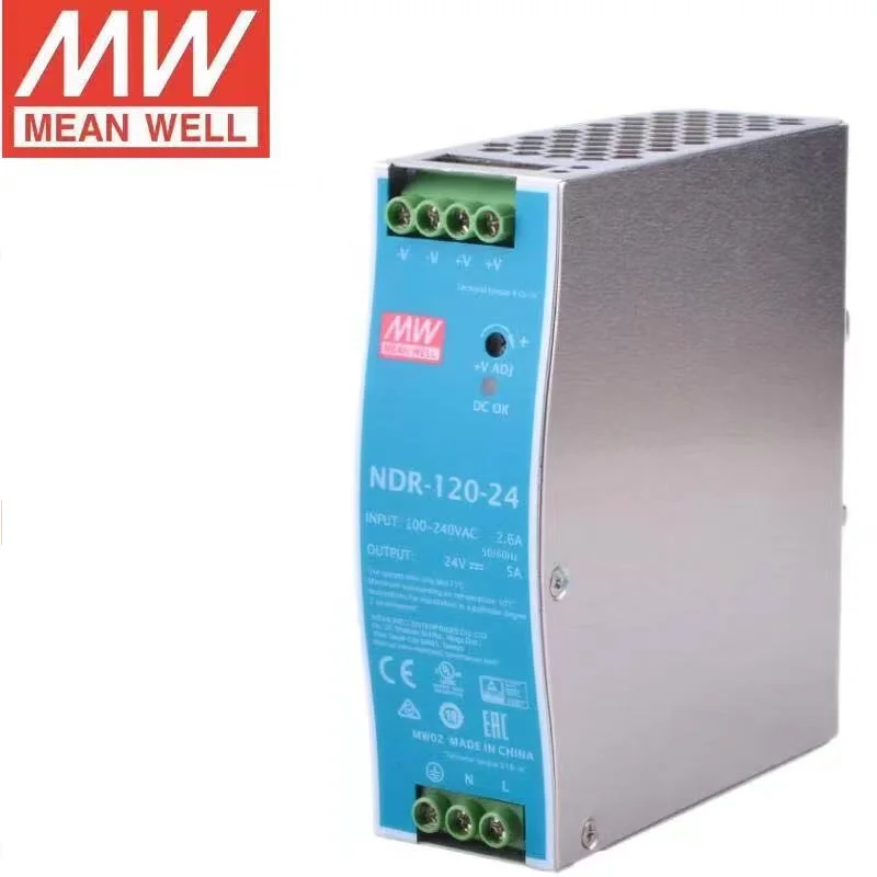 

MEAN WELL NDR-120-24 24V 5A 120W Slim Single Output Industrial DIN RAIL Switching Power Supply AC Electro-mechanical apparatu