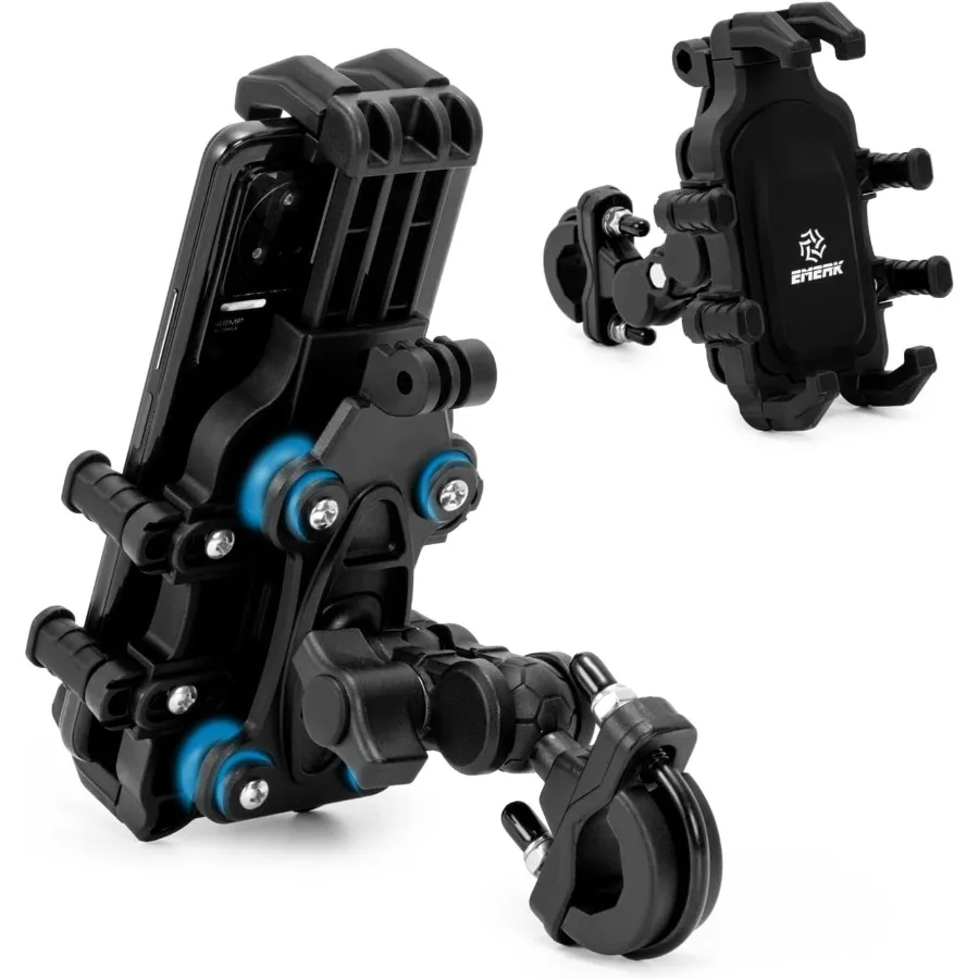 

Motorcycle Phone Mount Holder with Dual Vibration Dampener for Road Riding and OffRoad Adventures AntiShake AntiTheft Des