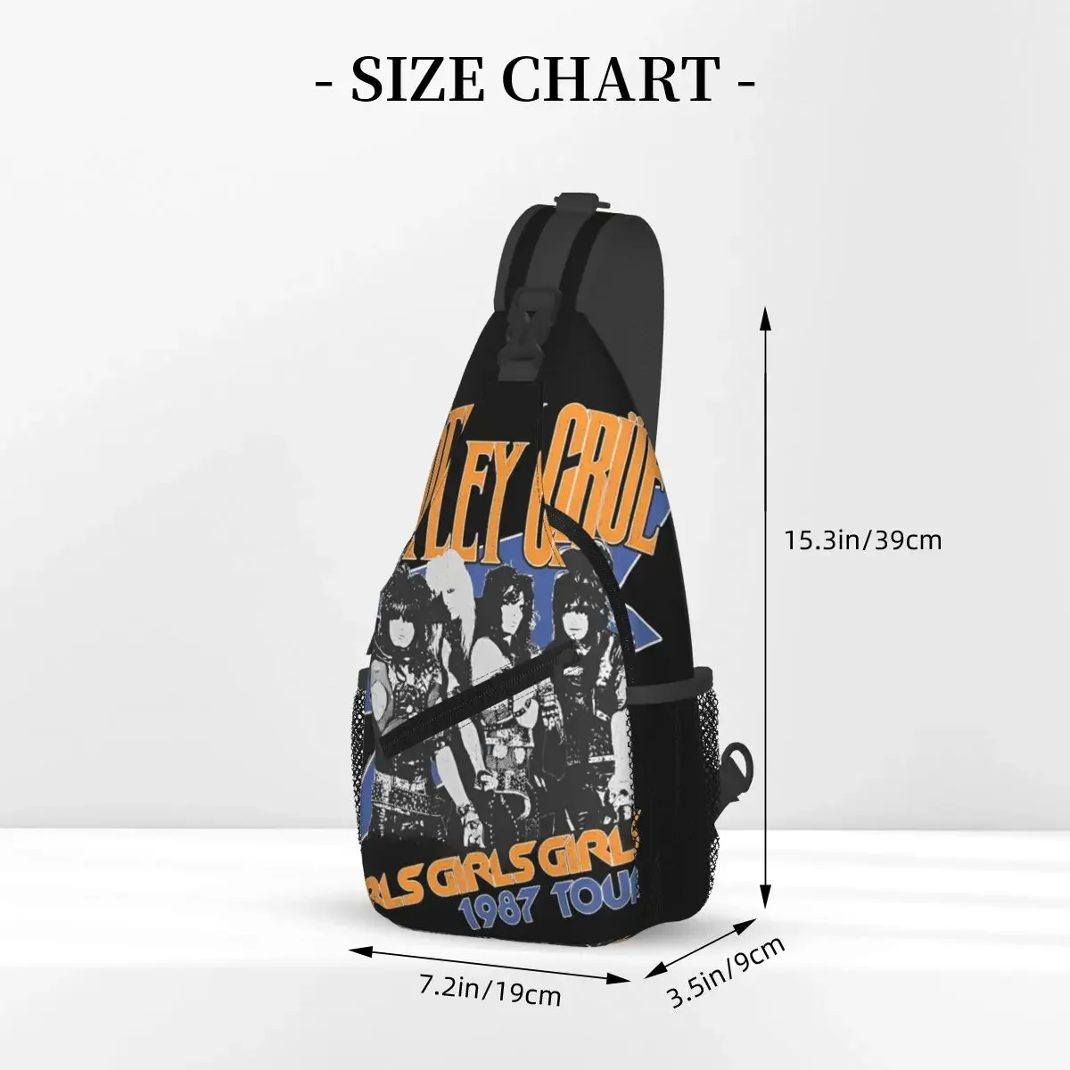 2024 Hot Sale-Motley-Crued Rock Band '87 Tour Small Sling Bag Chest Crossbody Shoulder Sling Backpack Daypacks Men Women Satchel