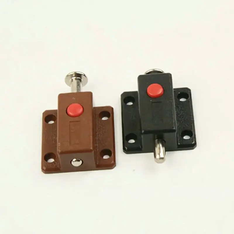 Window Cabinet Push Button Plastic Spring Load Automatic Door Bolt Latches Lock for Wooden Cupboard Wardrobe Doors Gates pasador