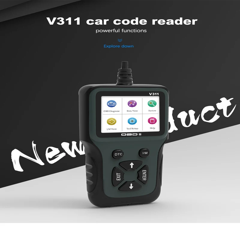 

V311 OBD2 Scanner Reads Errors and Clears Diagnostic Codes. Retrieve Vehicle Information Using Diagnostic Tool USB Powered