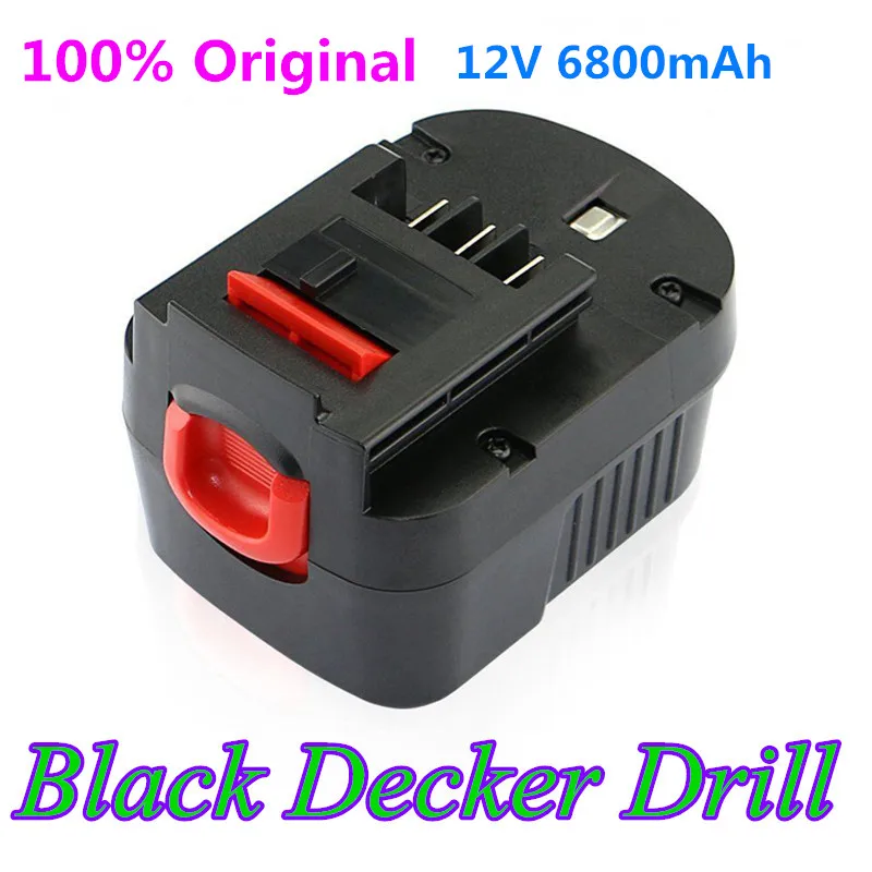 12V 6800mah Rechargeable Tool Battery forBlack&Decker A12 A12EX FSB12 FS120B A1712 HP12K HP12 Ni-MH Replacement Drill Battery