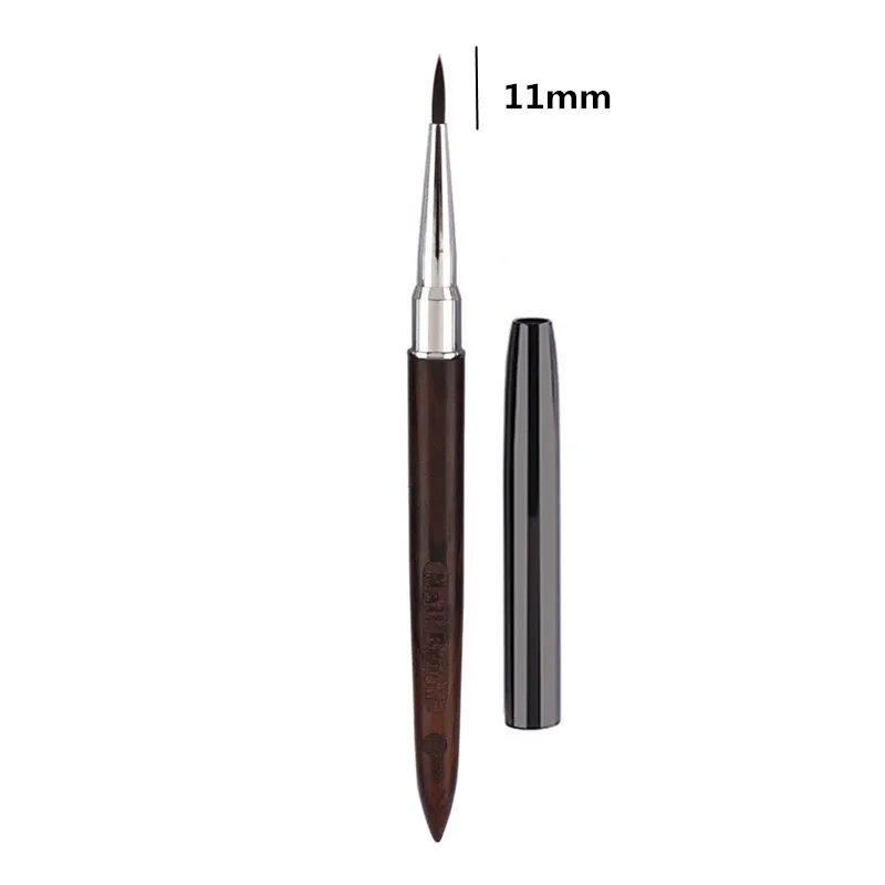 1Pc Manico in legno di sandalo Pennello acrilico per unghie Gel UV Penna per intaglio Pennello Polvere liquida Fai da te Disegno per unghie Nail Art Bruses