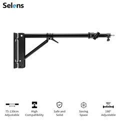 Selens Wall Mount Boom Arm with Triangle Base, Max Length 51inches/130cm Adjustable Camera Mount Up to 4.26ft for Photography