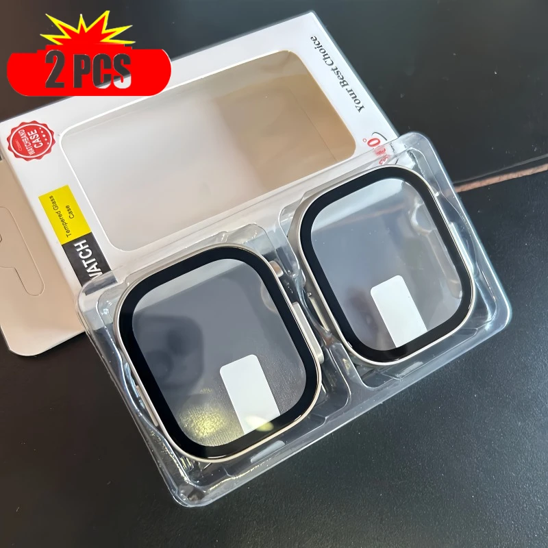 2PCS Schwarz Gehärtetes Glas Screen Protector Für Apple Uhr Ultra 2 Ultra 3 Schutz Fall Abdeckung ScreenProtector Zubehör