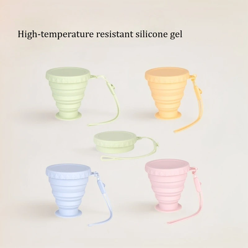 Silicone folding water cup - Portable compression mouthwash cup - Travel, outdoor camping, food-grade coffee cup