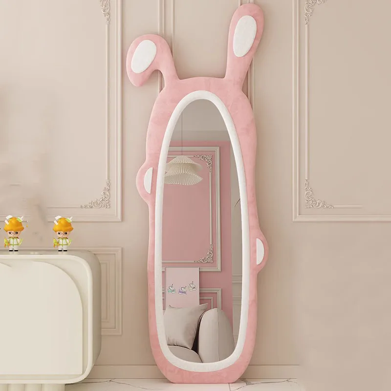 

Long Pink Decor Mirror Art Girls Nordic Makeup Living Room Beauty Salon Mirror Maiden Modern Creative Espelho Home Furniture