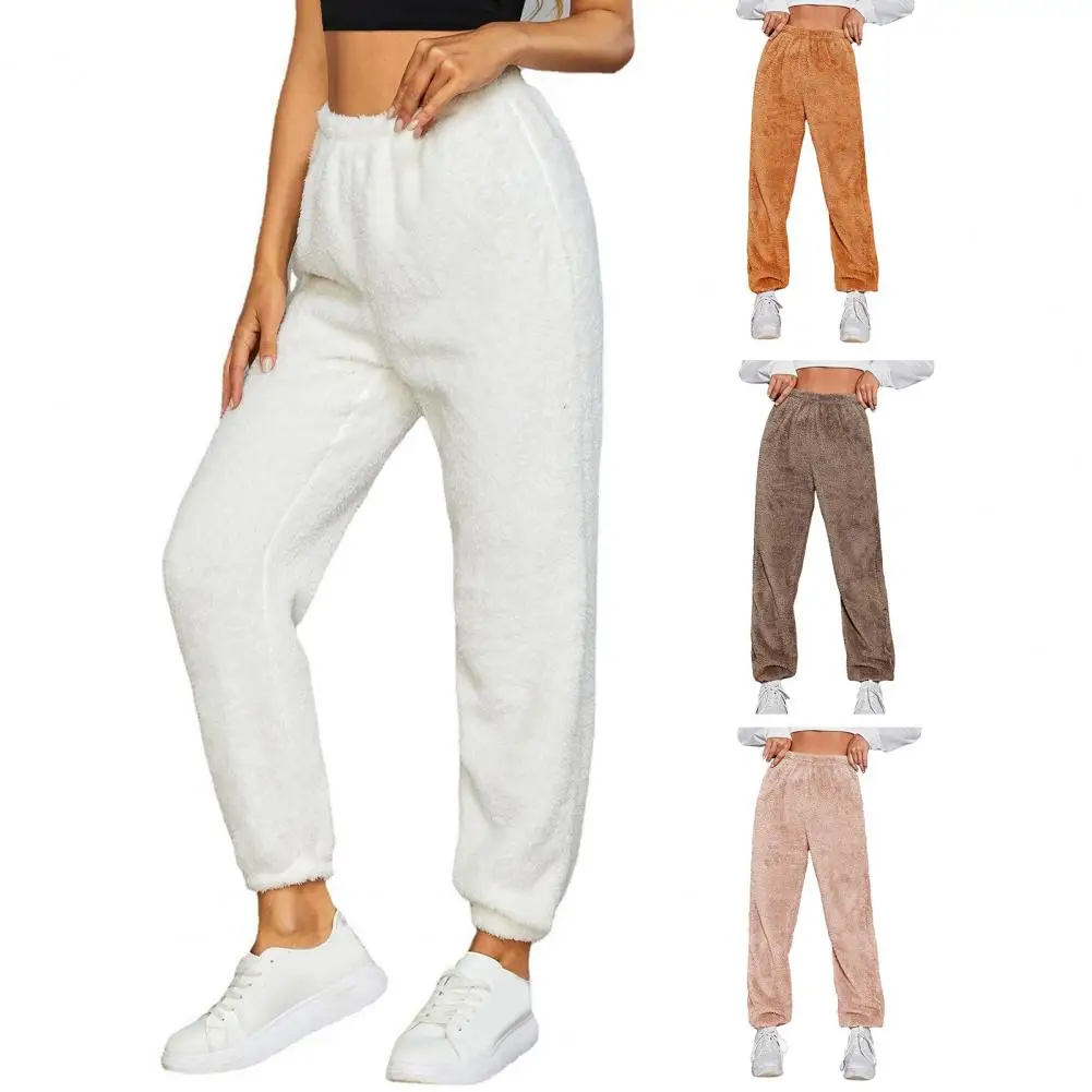 Slim Women Pant Winter Lambskin Cashmere Pants Warm Female Casual Pants Harem Pants Lined Fleece Trousers Autumn Sweatpants