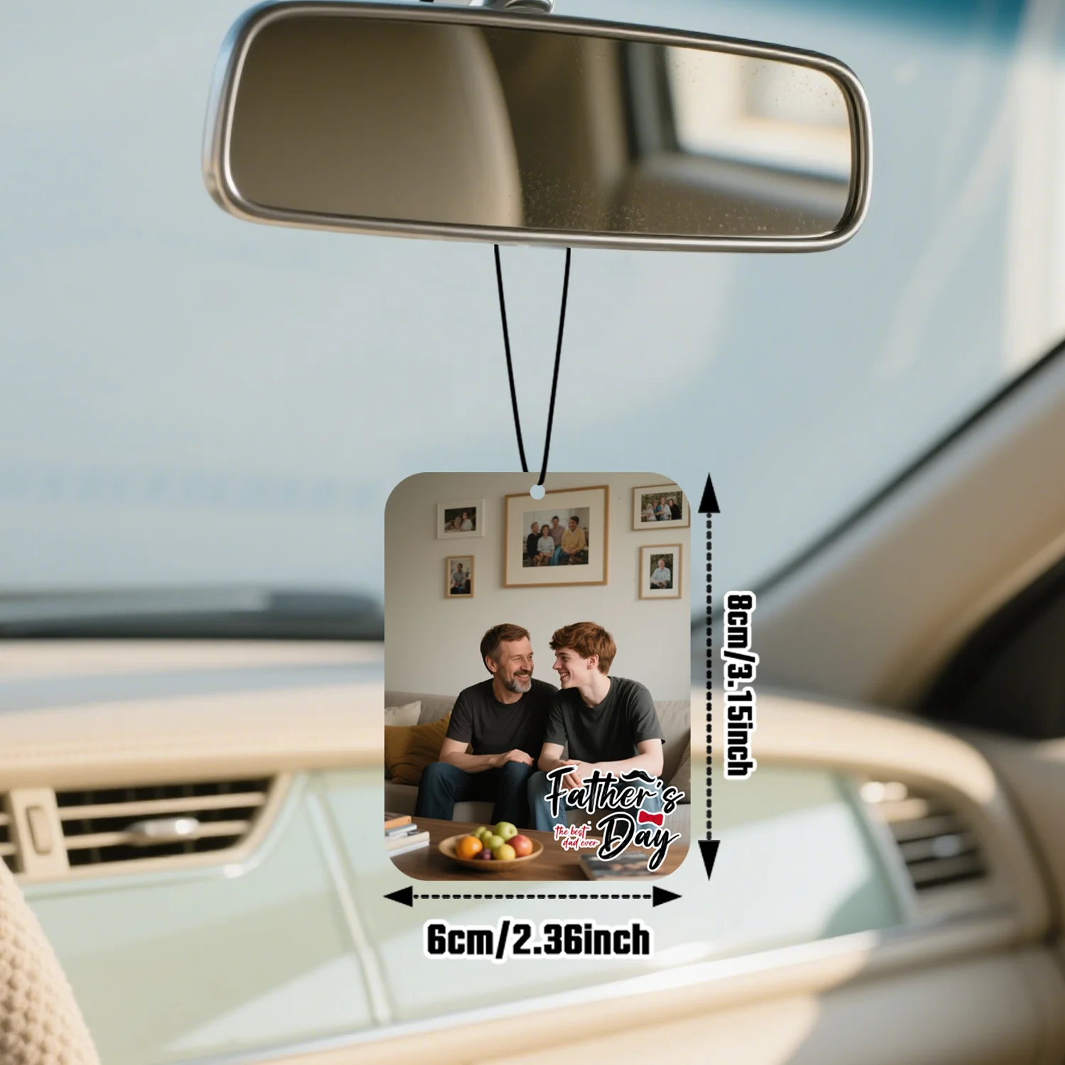 1pc/3pcsCustom Father's Day Theme Car Photo Air Freshener, Father's Birthday, Car Rearview Mirror Pendant, Commemorative Gift, P