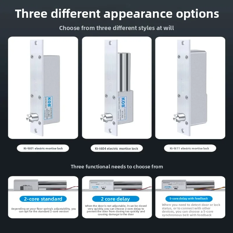 KOB Access Control Electric Plug Locks 12V Access Control Lock Pin Lock Glass Door Delayed Feedback Electric Control Locks