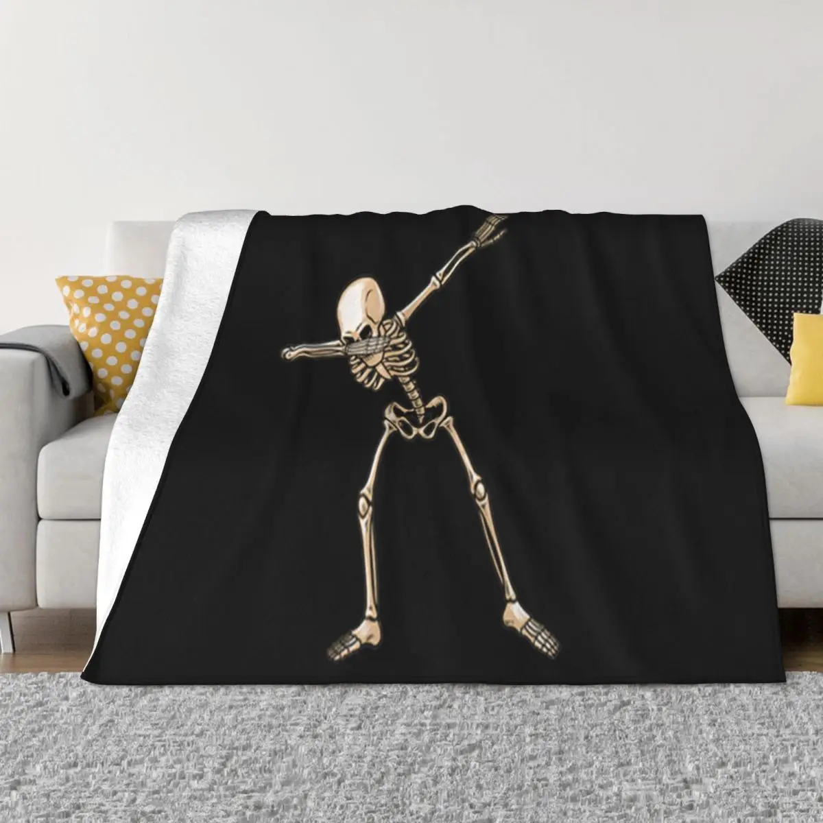 Hot Dabbing Skeleton Halloween Boys Girls Kids Dab Gift Bzr Autumn Straight Customized Throw Blanket