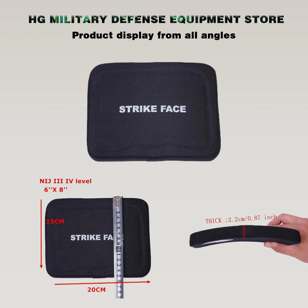 2PCS Level 4 NIJ IV 0.0101.06 6x8 Ceramic PE Composite Independent Ballistic Armor Bulletproof Side Bulletproof Plate