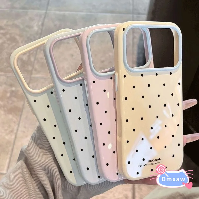 Cute Black Polka Dot Phone Case For Tecno Camon 50 Ultra 40 30 20 Pro 16S 15 Air Pova 8 Pro 5G 4G Candy Color Soft Frame Casing - view 2