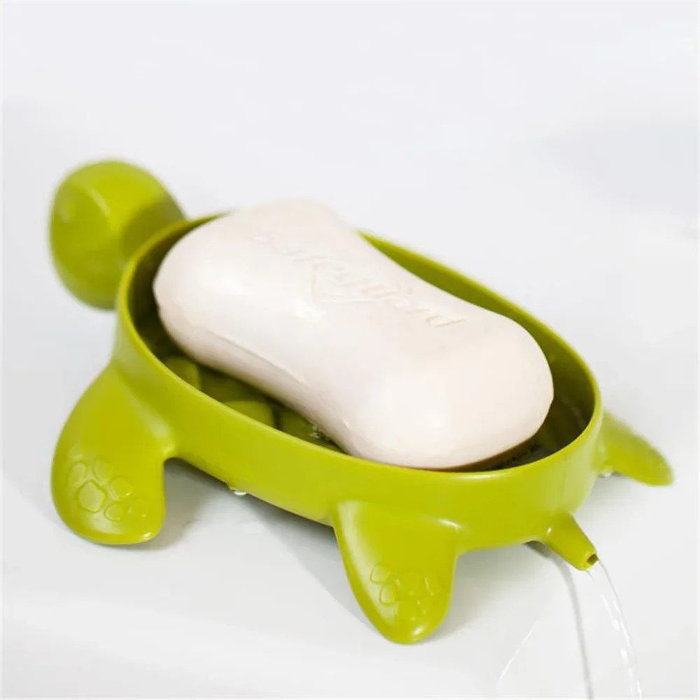 Cute Turtle Soap Box Draining Non-slip Soap Dish Bathroom Home Creative Cartoon Storage Soap Holder Bathroom Supplies