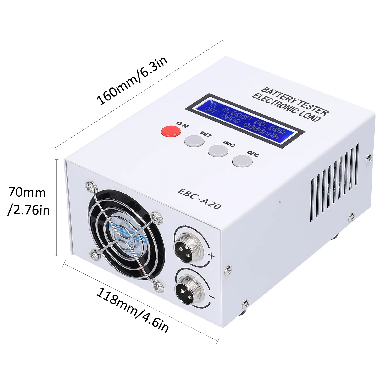 EBC-A20 4-Wire Battery Tester 30V 20A 85W Lithium Leadacid Battery Capacity Tester 5A Recharge 20A Discharge PC Online Control