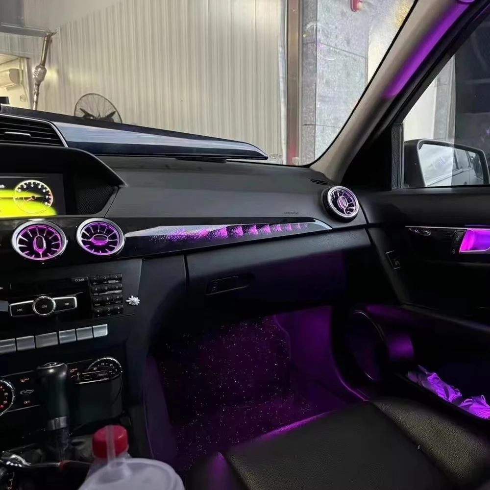 W204 4D Rotating Tweeter LED Ambient Light for C-Class 2010-2014 Center Console Panel Upgraded Turbine Air Vent