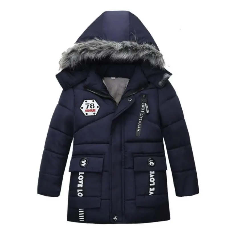 2023 New children\'s coat jacket winter boy girl wave pattern cute cartoon ear warm silk cotton baby hooded cotton jacket tide