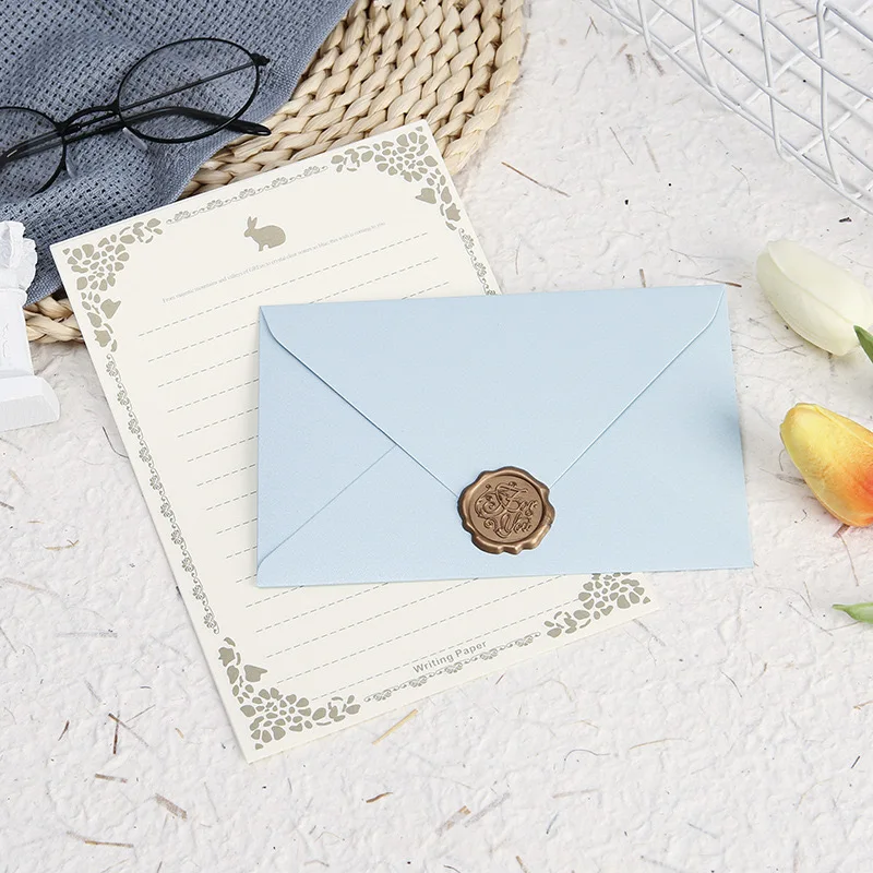 1 set of pearlescent envelope stationery set Holiday handwritten confession blessing letter  Wedding party invitations