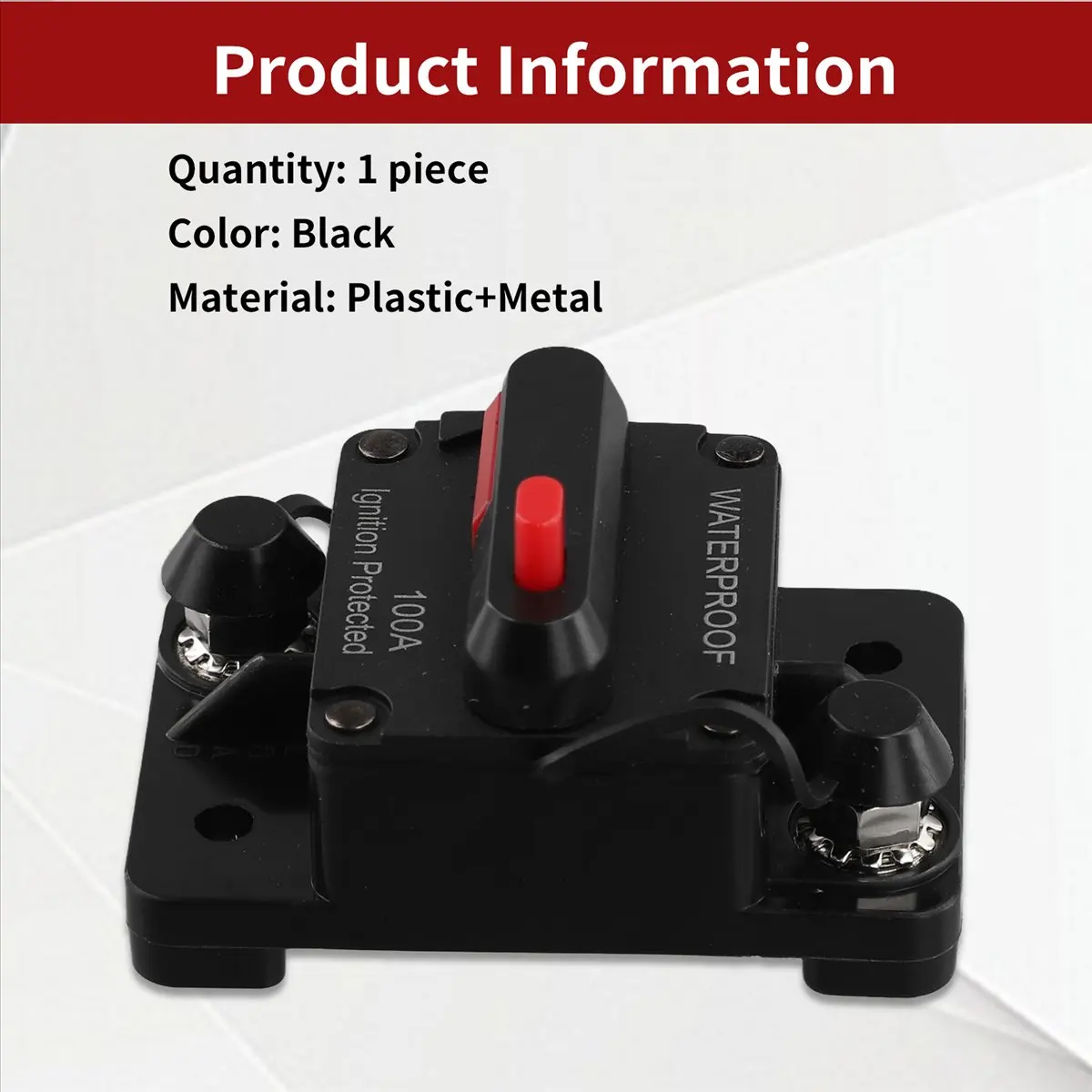 #81I (Black)Waterproof Circuit Breaker,With Manual Reset,12V-48V DC,100A,for Car,Industrial & Scientific
