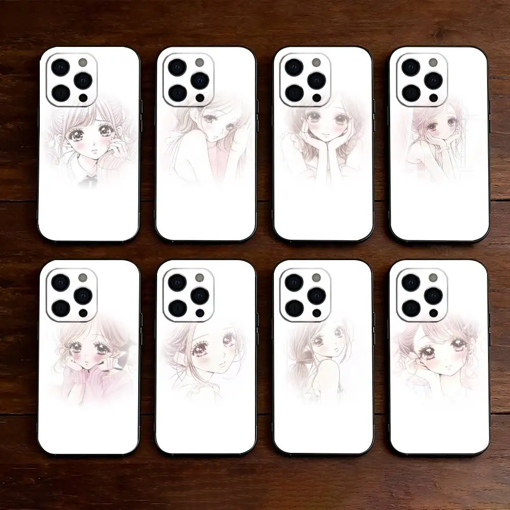 

r-Retro Shoujo Nana Style Phone Case For iPhone 17,16,15,14,13,12,11 Plus,Pro Max,XS,Soft Silicone Black Cover
