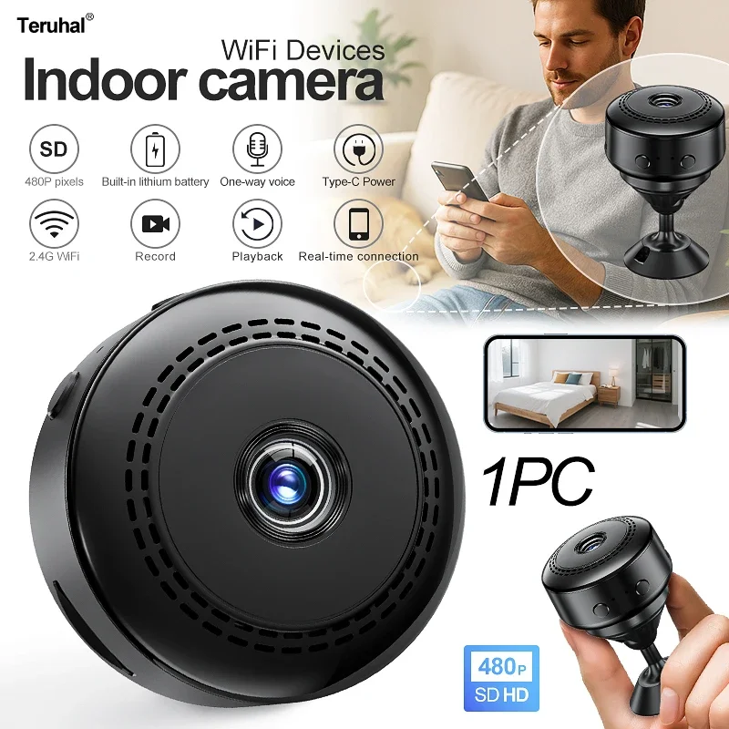 Teruhal Mini Camera 1080P WiFi Smart Home Security Camera Monitor Camcorders Video Surveillance Camera Met Motion Tracking