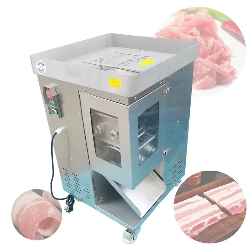110V 220V Commercial Meat Slicer For Pork Beef Chicken Breast Fish Electric Slicing Shredding Machine Double Knife Group