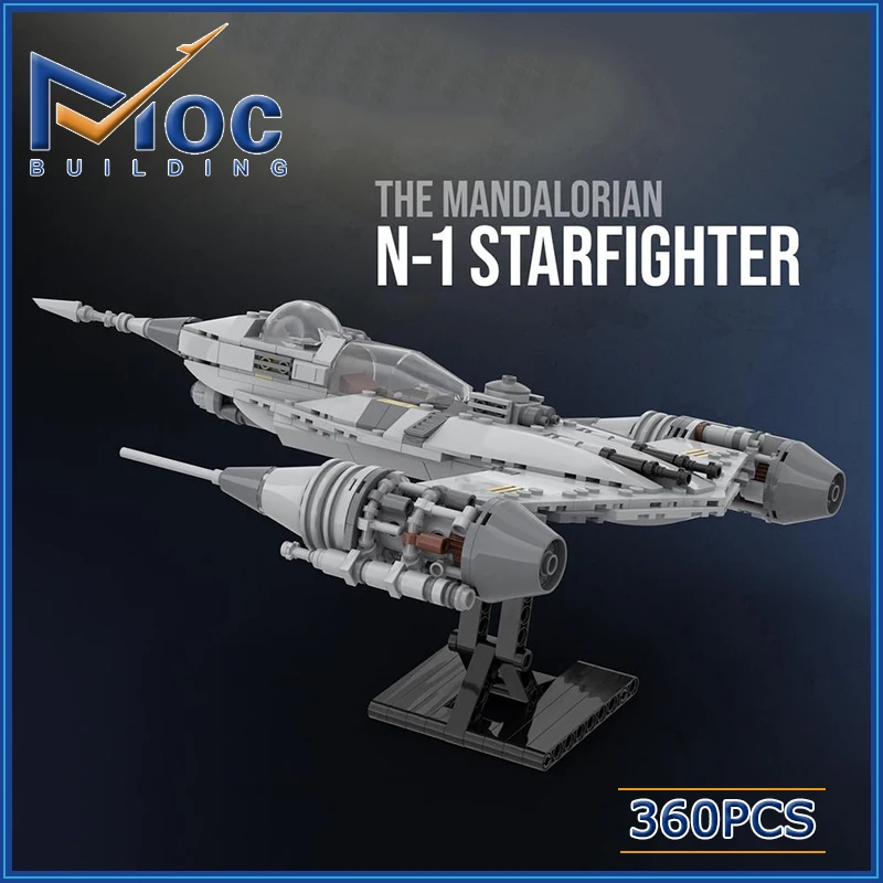 355pcs Star Movie Military Series N-1 Starfighter Model Building Block DIY Spaceship Assemble Bricks Toys