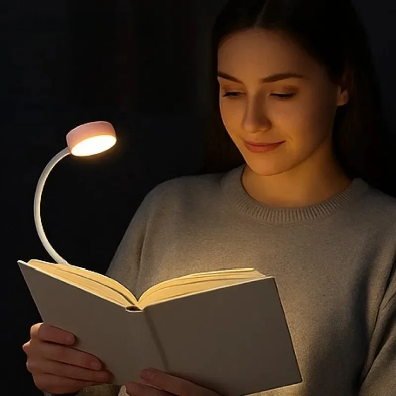 LED Reading Light USB Rechargeable 3 Color Modes Dimmable Eye Caring Portable Book Light for Home Office School Study Desk