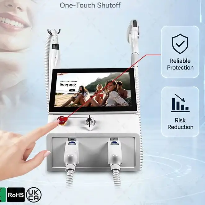 2‑In‑1 Diode Laser Hair Removal Machine 5 Waves 755 808 830 940 1064nm Ice Cooling Painless Salon Multifunctional Beauty Device