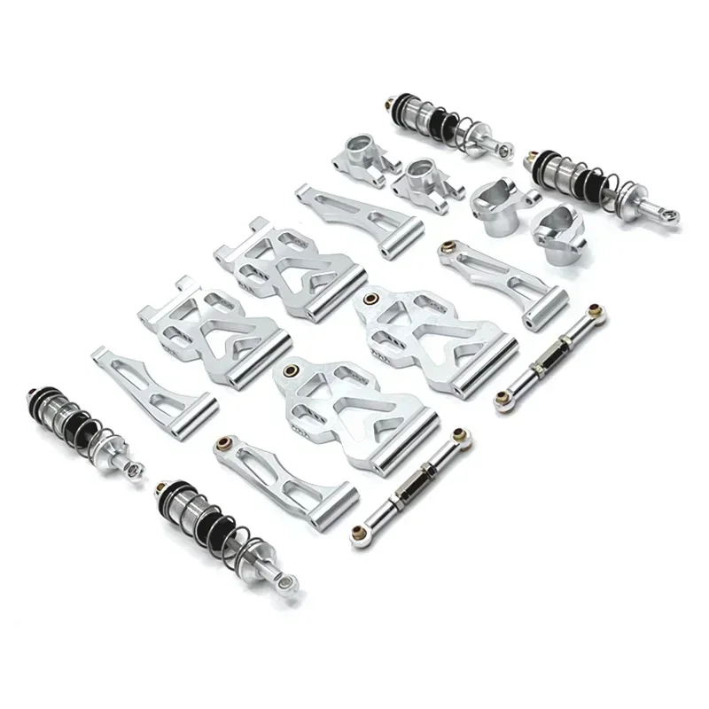 Metalen Upgrade Onderdelen Kit Voor- en Achterarm Schokdemper voor 16101 16102 16106 16201 RC Q130A Q130B Q141 Q117 1/16 RC Auto