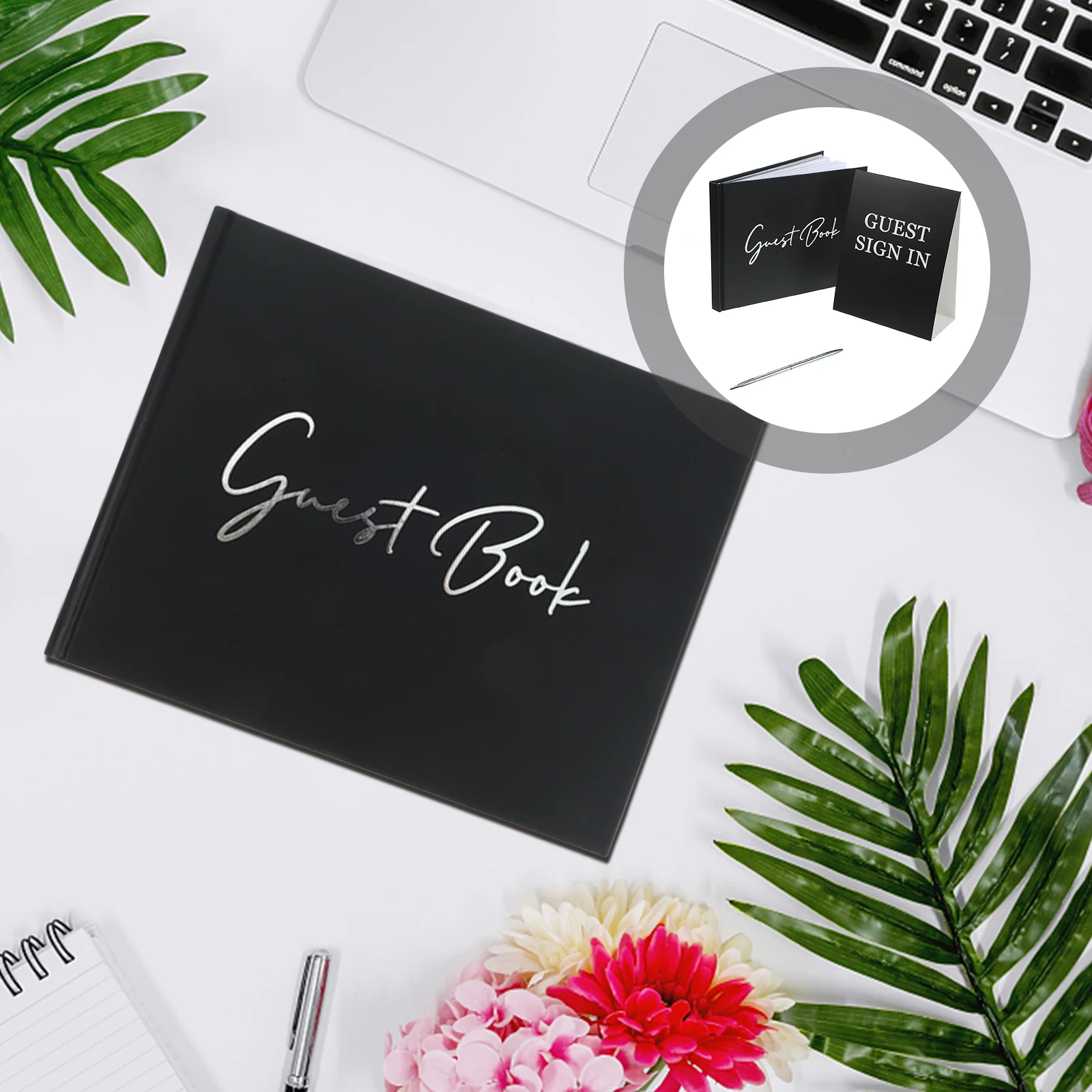 

1Set Condolence Guest Book Premium Paper Funeral Memorial Sign-in Book for Remembrance Service Elegant Signature Registry