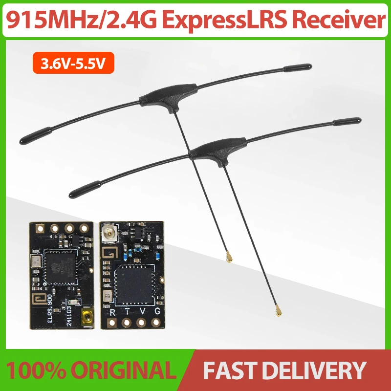 ELRS 915MHz/2.4G ExpressLRS Receiver with T type Antenna Support Wifi upgrade for RC FPV Traversing Drones Parts FPV System