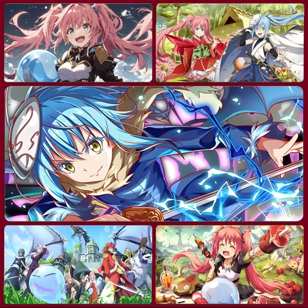 Cool Anime T-That Time I Got Reincarnated as a Slime Mouse Pad Large Gaming Mousepad with Stitched Edges Thickened Desk Mat PC