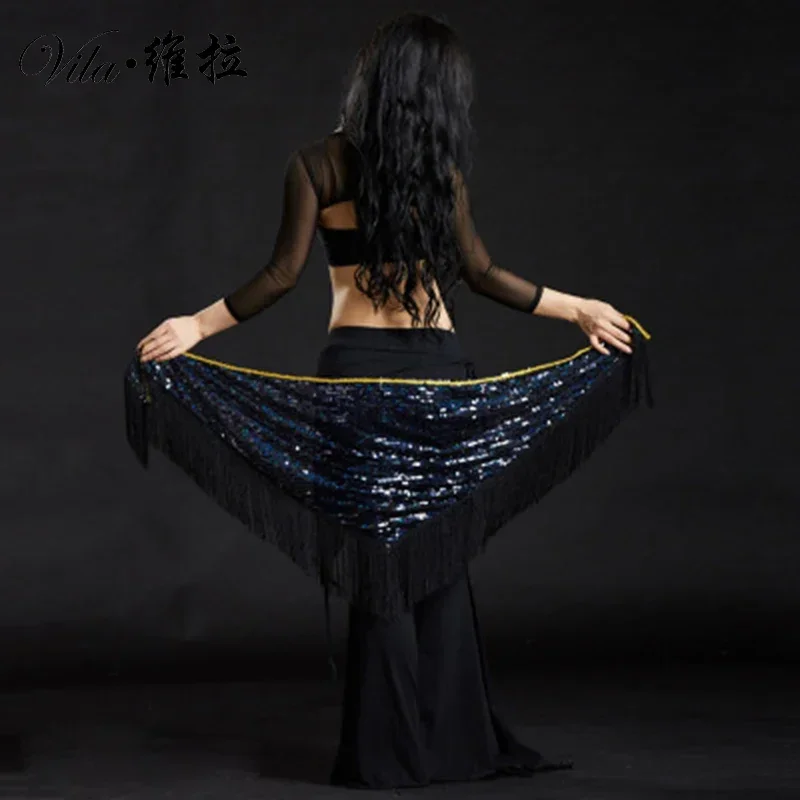 Sciarpe per fianchi con frange per adulti con paillettes Cintura per danza del ventre Sciarpa Costumi orientali in vendita Abbigliamento da ballo per sirena orientale di danza del ventre per donne