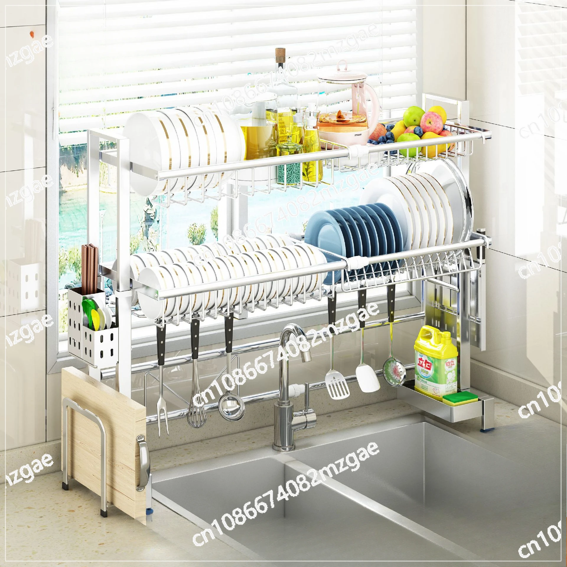 Quality Retractable Sink Drain Rack Storage Kitchen Rack Stainless Steel Tableware Rack Factory