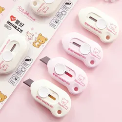 2pcs AIHAO 69641 Mini Retractable Rilakkuma Utility Knife Box Letter Cutter Kawaii Student Office Stationery Portable