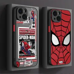 Marvel Spider Man Case for Apple iPhone 13 15Pro 14Pro Max 11 Pro 7 6S SE XS X 12 Mini XR 8 Plus Shockproof Cover