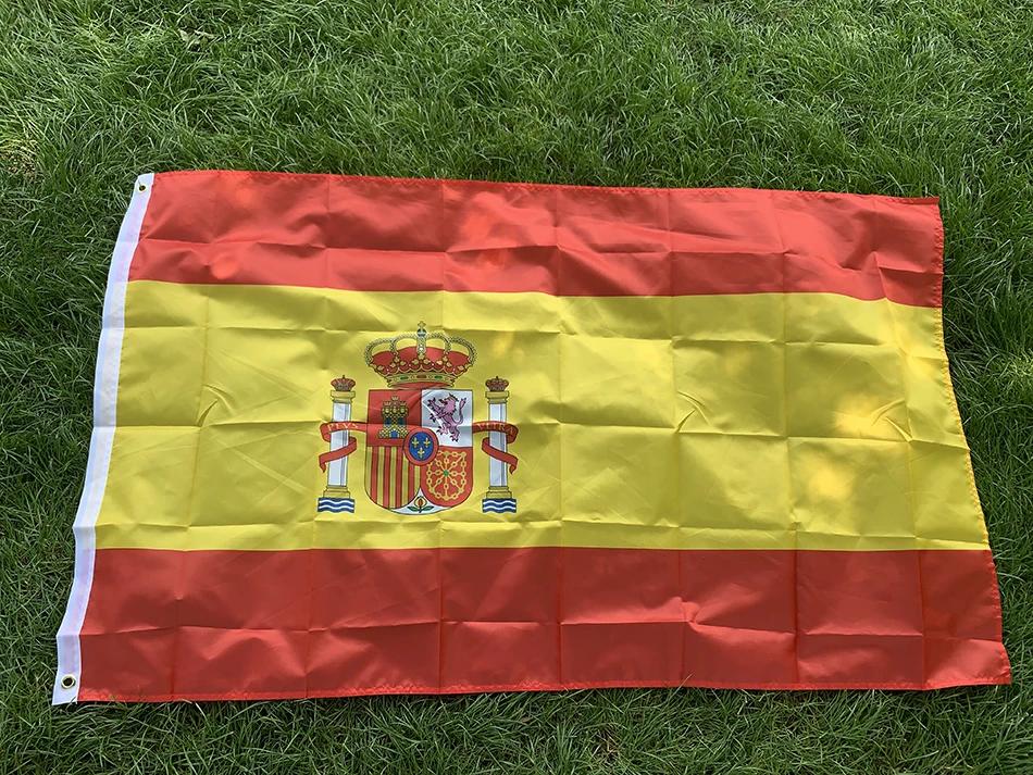 BANDERA DE SKY 90x150 cm bandera de España 3x5 pies ES Bandera española de España BANDERA de fútbol súper poli interior al aire libre para celebraciones banderas grandes