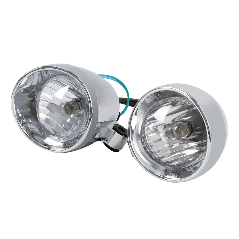 Universal Motorcycle Fog Lamp Headlight 2 4'' Chrome Motorcycle Front Headlight Motorcycle Retro LED Headlamp Auxiliary Headlamp