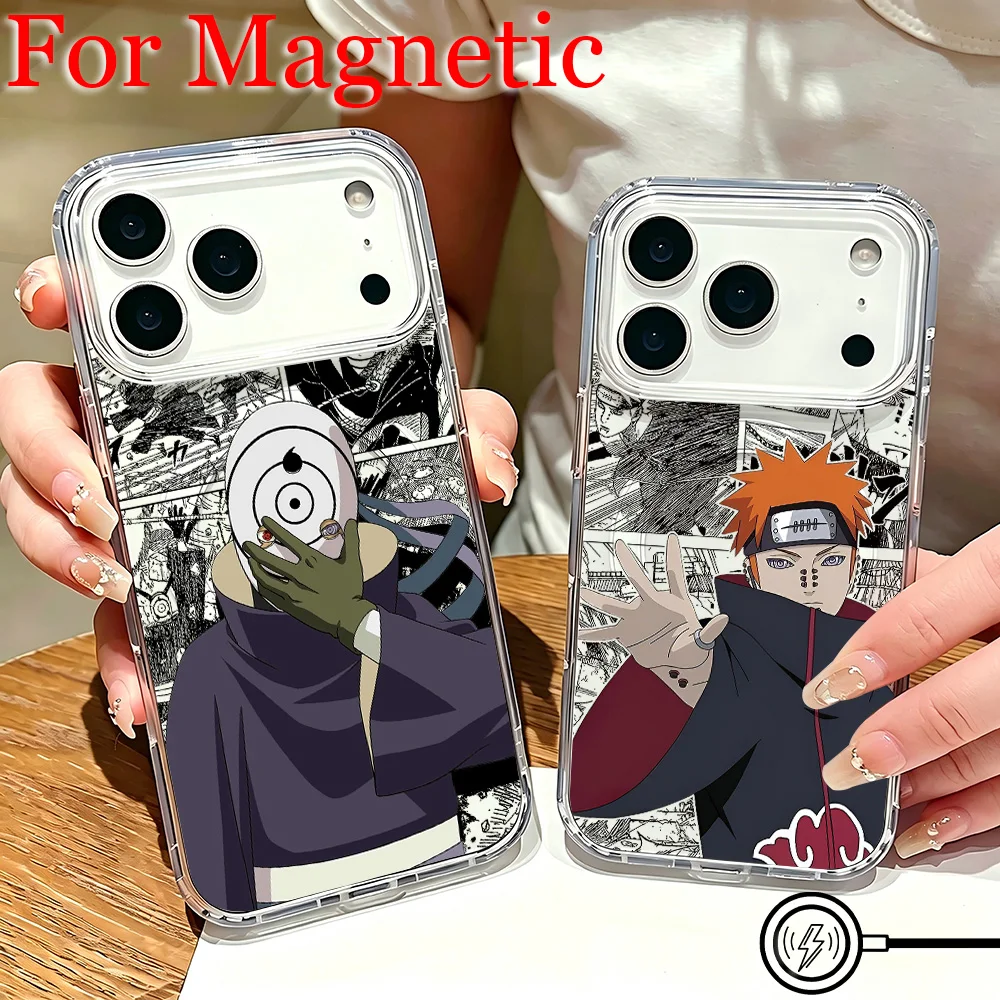 Японский магнитный чехол HotAnime для телефонов Samsung Galaxy S26 S25 S24 S23 S22 S21 S20 FE Edge Plus Ultra 5G с изображением Наруто, прозрачный TPU-чехол