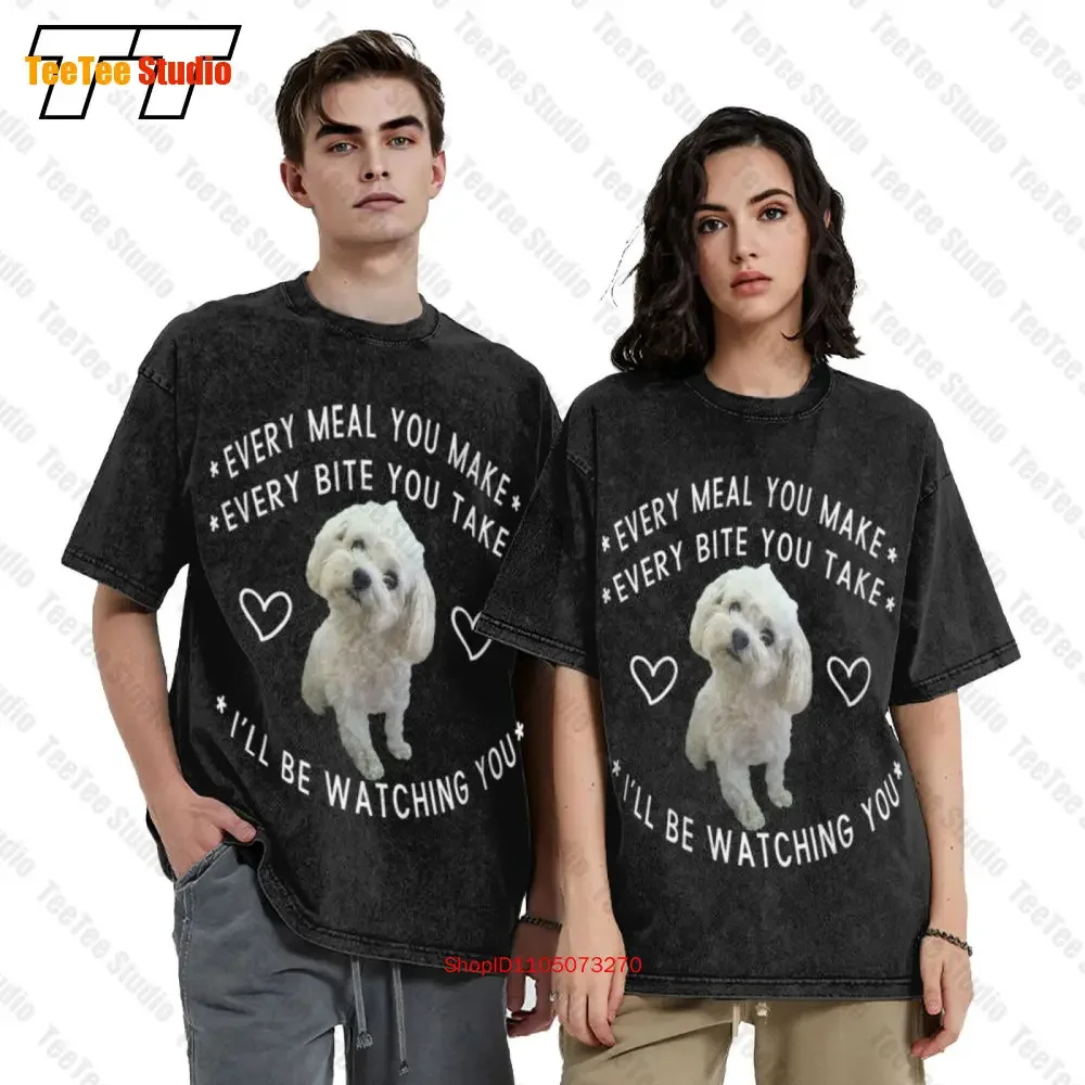 Maltese Dog Watching Owner Puppy Mom Dad T Shirt For Men T-Shirt F3CA
