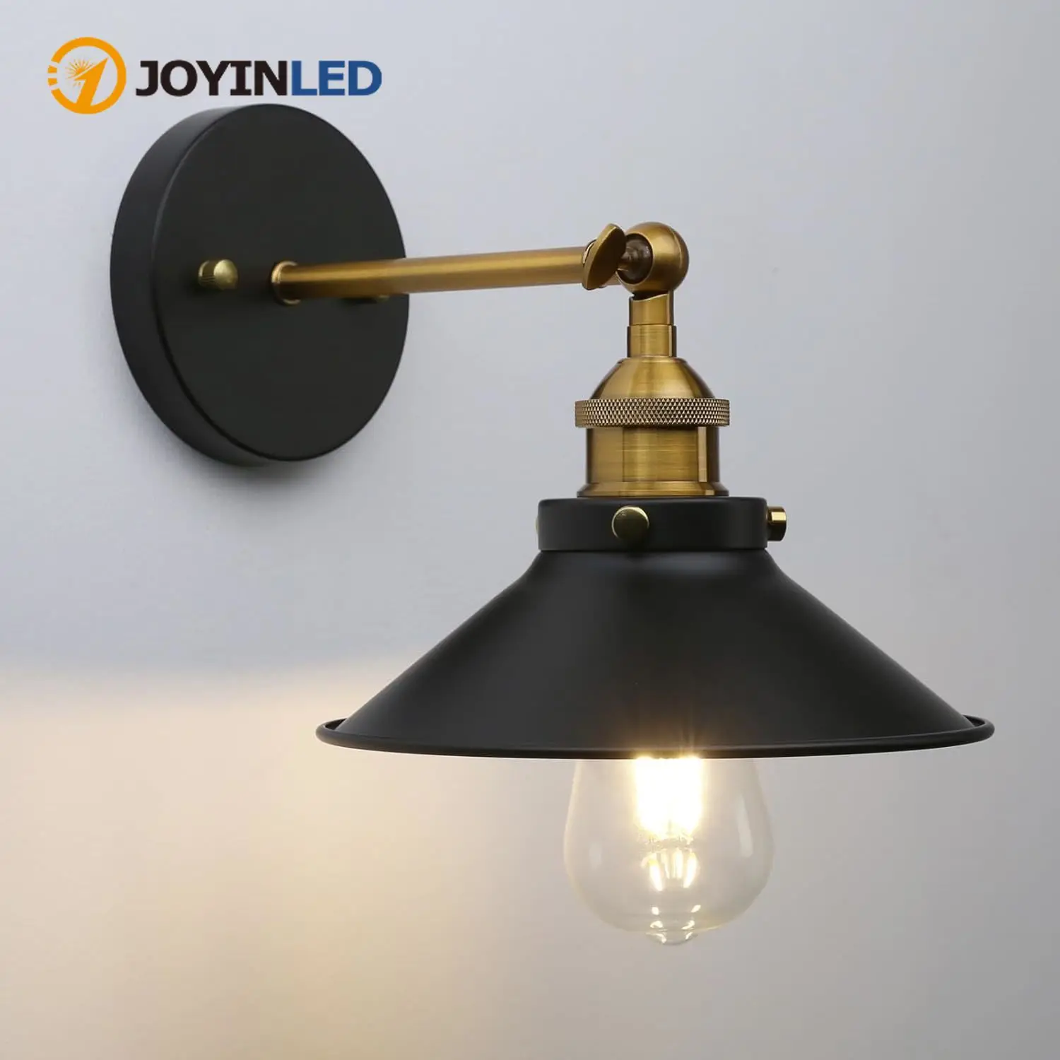 Lampe murale de style industriel américain, lampe murale pour escalier, couloir, chevet, lampe murale décorative rétro, lampe murale en fer, noir et blanc