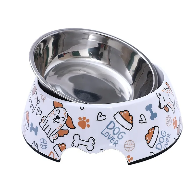 HOOPET Stainless Steel Pet Bowl Cat Feeder Drinker Supplies Kitten Puppy Food Feeding Water Drinking Bowls Pet Accessories