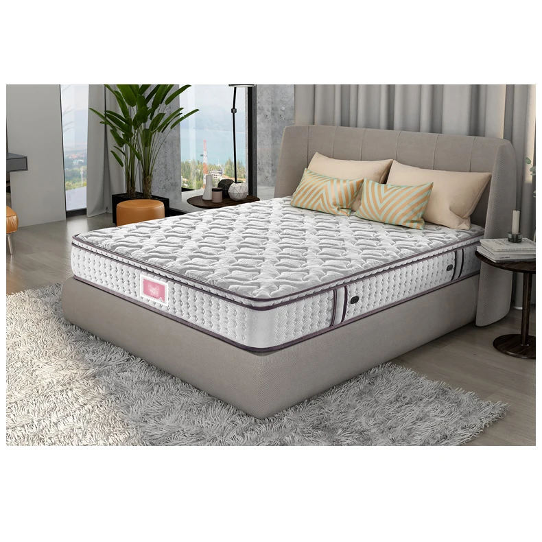 Miniature Small Modern Bedroom Spring Cooling Fabric Pocket Spring Mattress Euro Top 12 Inches Foam Rolling Box Package