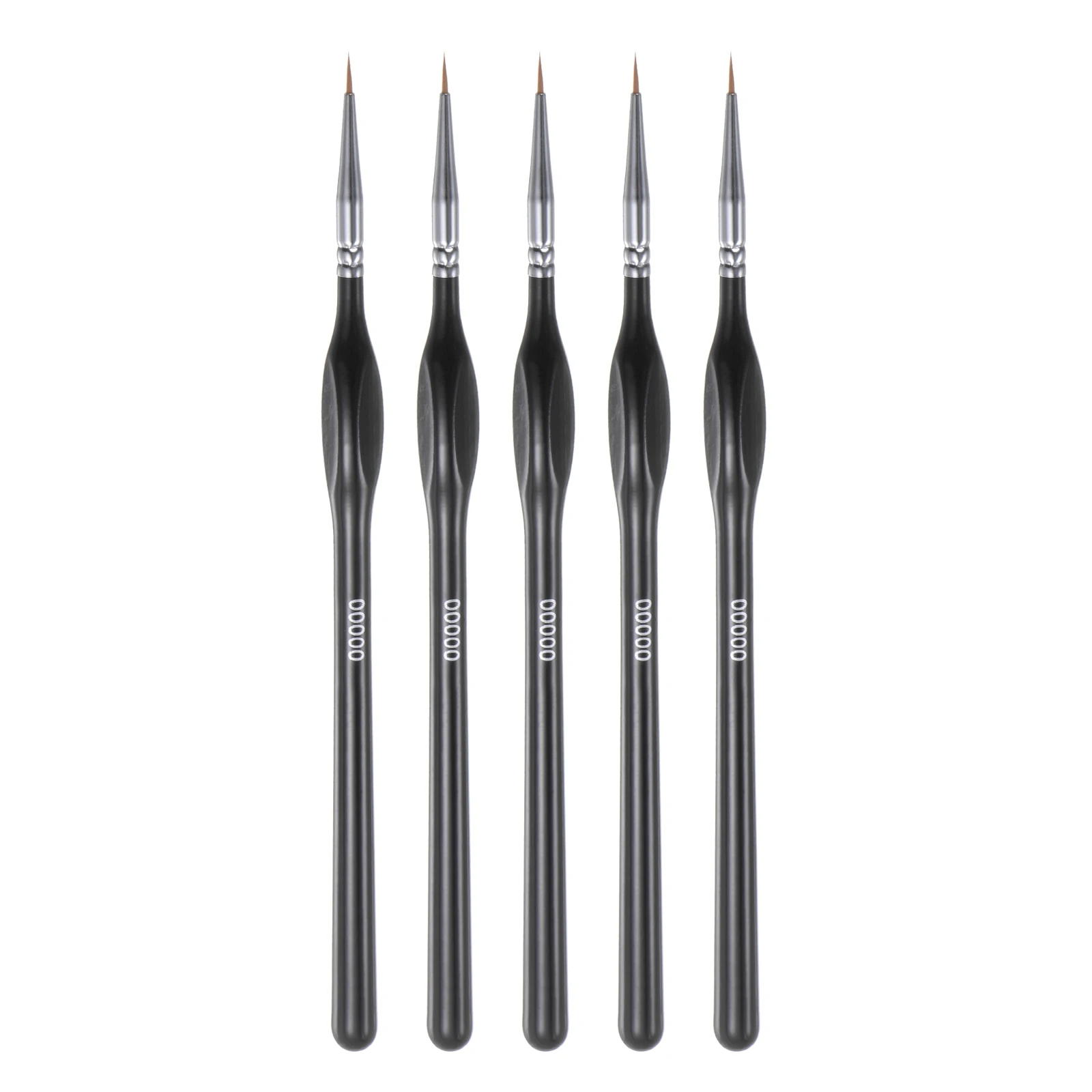 

5pcs Detail Paint Brushes 6mm Pointed Tip 180mm Length Nylon Hair Miniature Painting Brush for Watercolor Oil Acrylic Painting