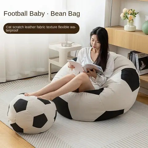 방수 무세탁 고양이 스크래치 방지 가죽 소파 빈백 타타미 1인용 리클라이닝 슬리핑 레이지 축구 의자