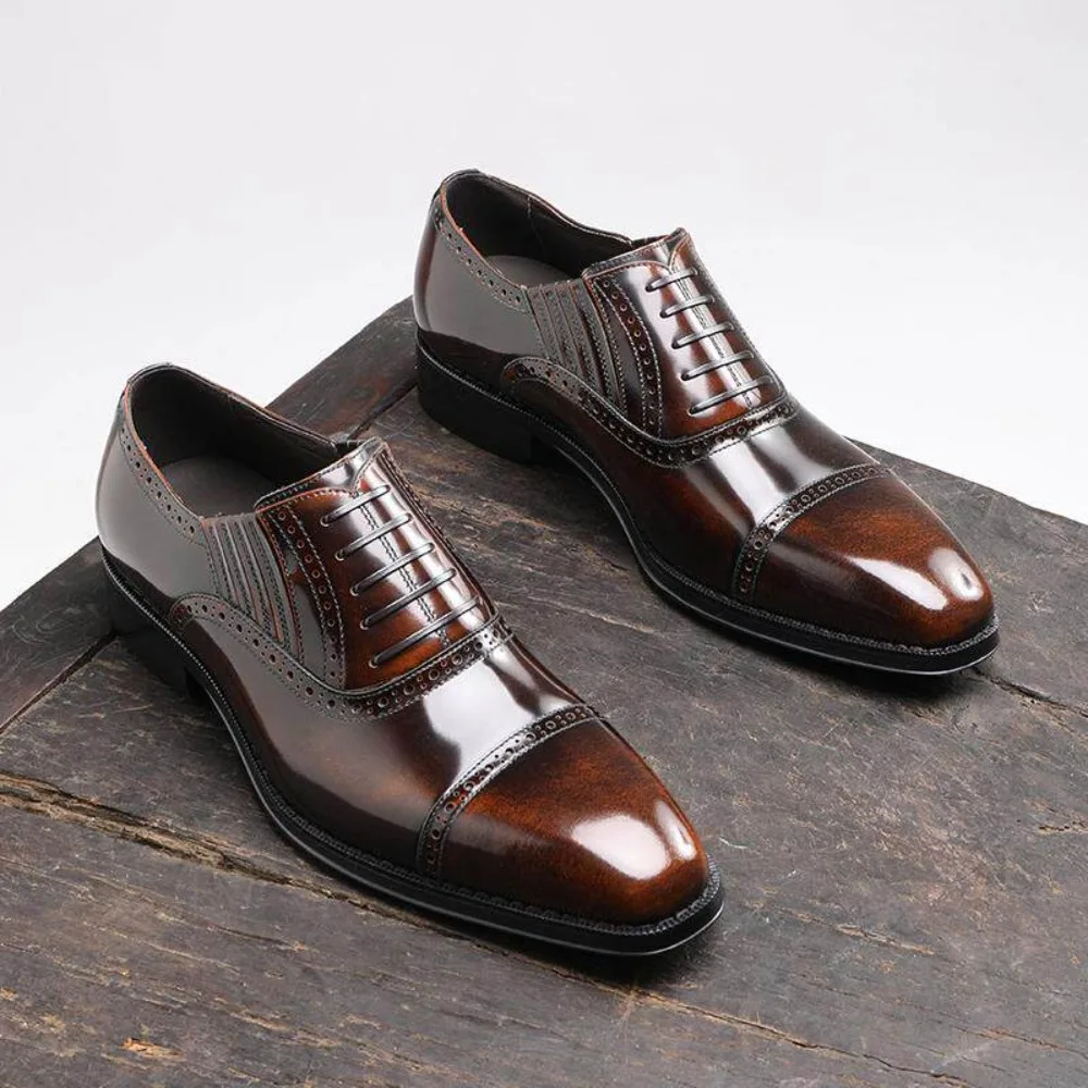 

2026 Mens Slip on Loafer Oxford Shoes British Style Formal Business Patent Leather Dress Shoes For Wedding