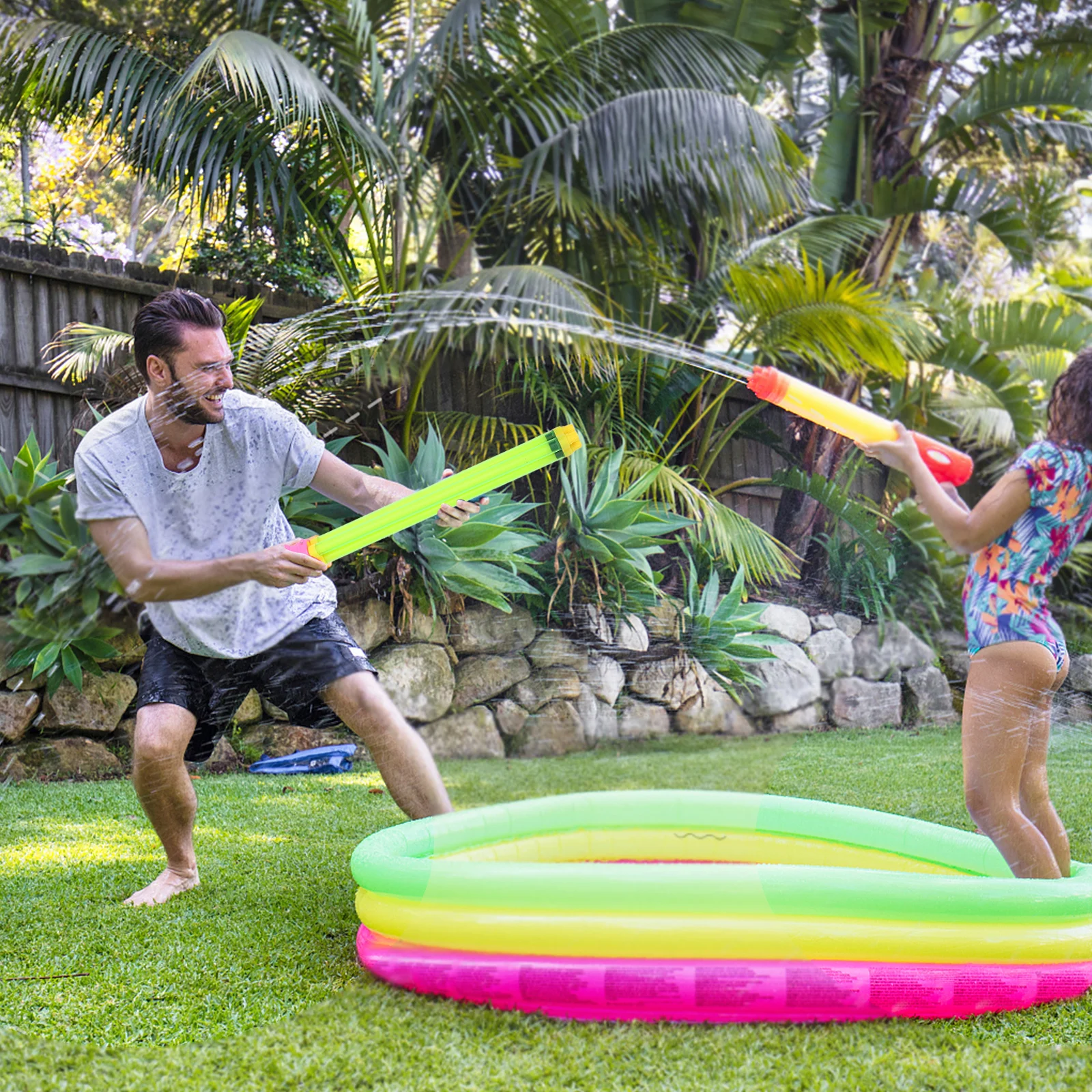 1 pçs pull-out água atirador premium pp material leve portátil crianças verão piscina festa jogar blaster diversão presente interativo