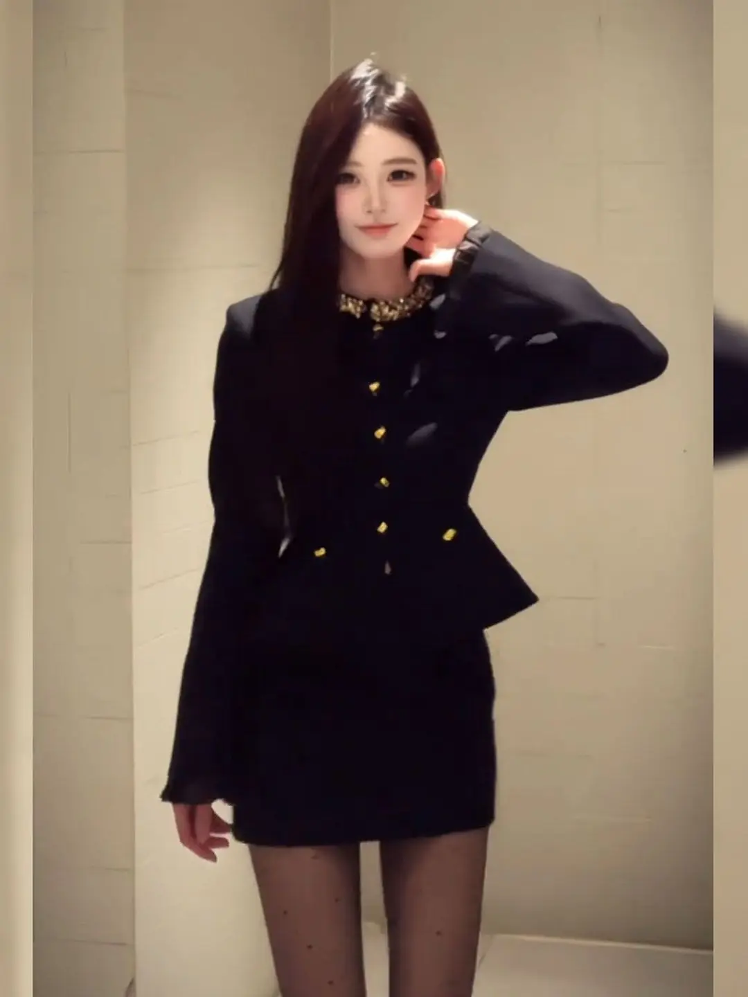 Elegant Black Two-Piece Set Women's Fashion Autumn Winter Outfit Ladylike Minimalist Luxury Style Long Sleeve Slim Fit Dress