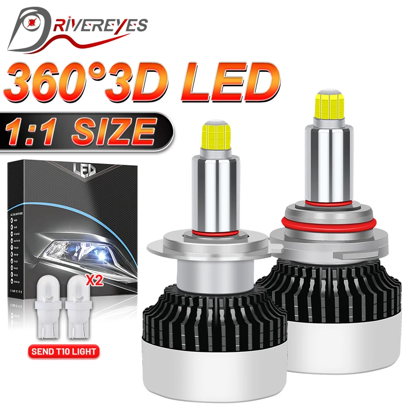 H7 LED 360 3D CSP 30000LM H11 H1 H8 4300K 6500K 8000K 9005 HB3 9006 HB4 H9 9012 HIR2 Canbus 300W Car Lights For Lens Lumens 12V